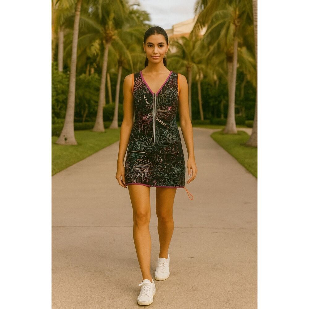 MAGNLENS Sport mini Dress Black print Women's Gym Golf Tennis Dress Size S NWT